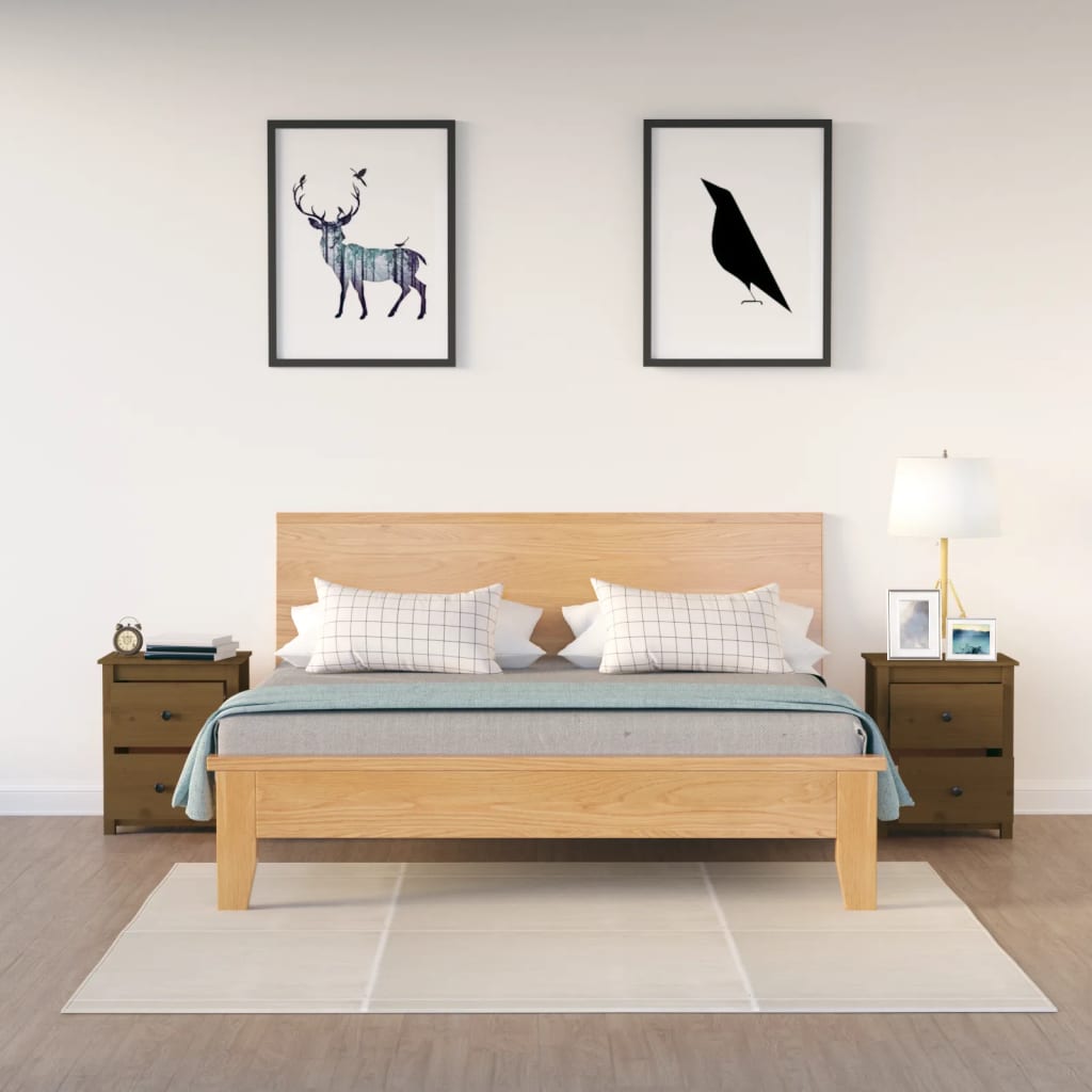 Noptiere, 2 buc, maro miere, 50x35x61,5 cm, lemn masiv de pin GartenMobel Dekor