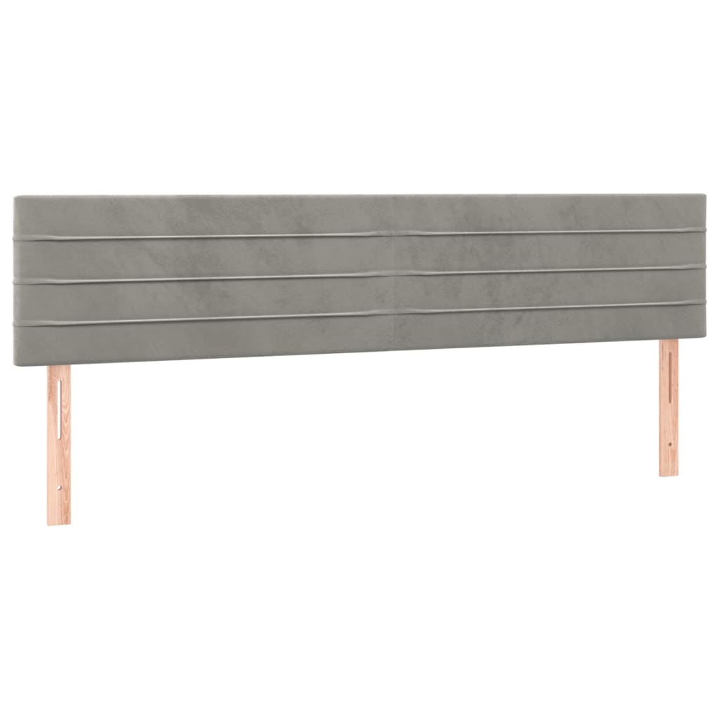 Pat box spring cu saltea, gri deschis, 160x200 cm, catifea GartenMobel Dekor