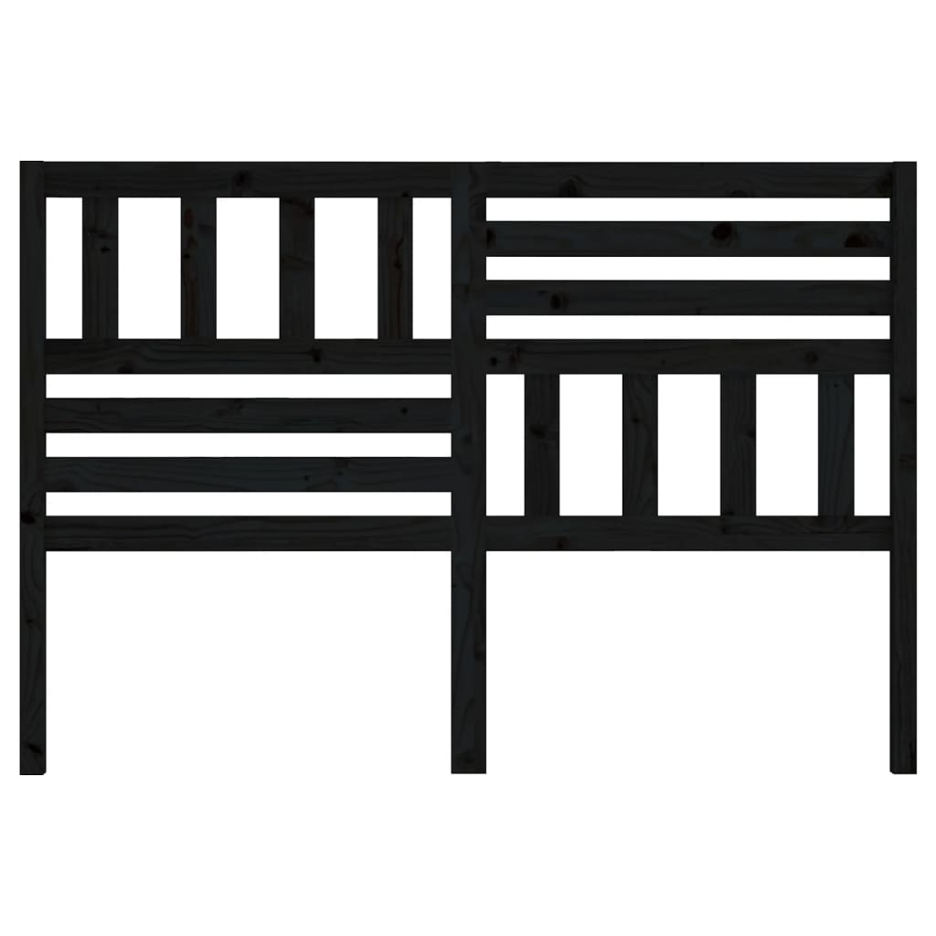 Tăblie de pat, negru, 146x4x100 cm, lemn masiv de pin GartenMobel Dekor