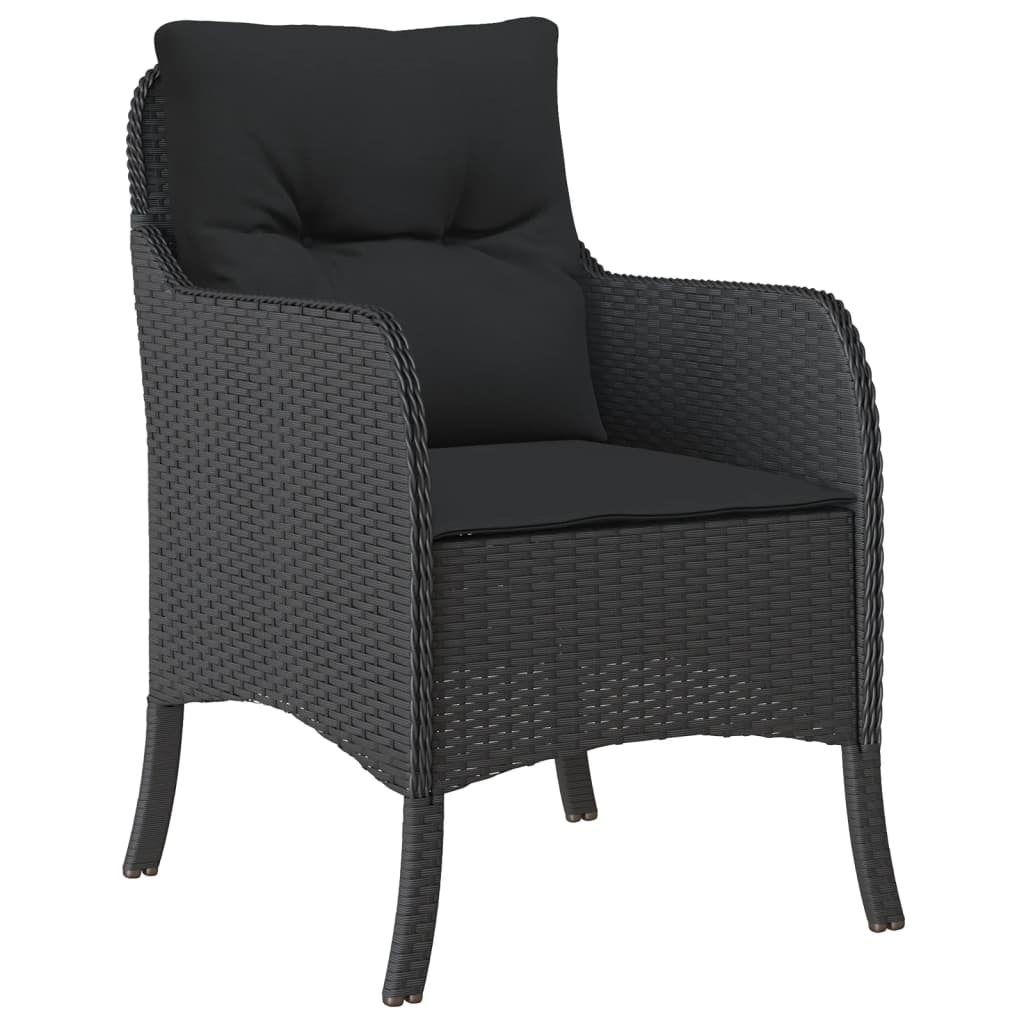 Set mobilier de grădină cu perne, 7 piese, negru, poliratan GartenMobel Dekor