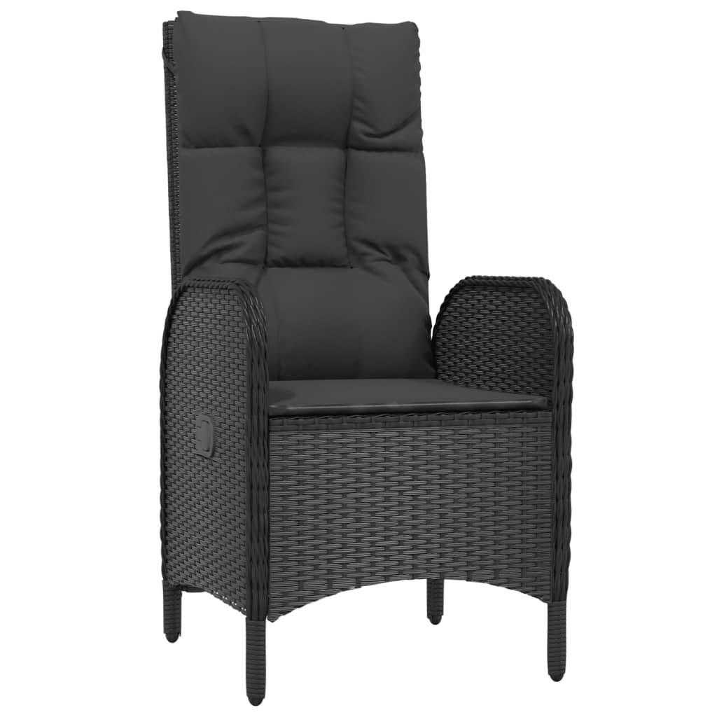 Set mobilier de grădină cu perne, 7 piese, negru, poliratan GartenMobel Dekor
