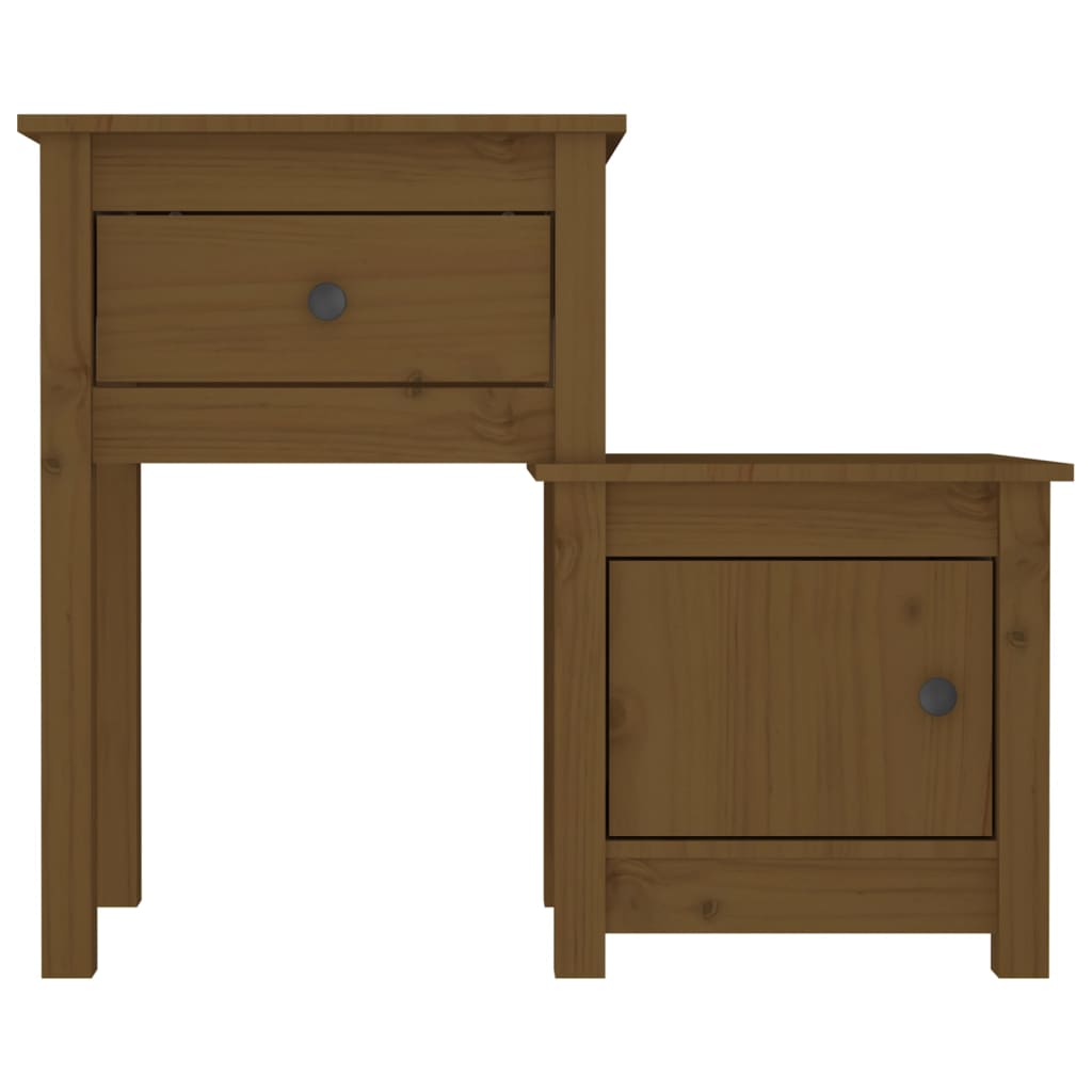 Noptiere, 2 buc., maro miere, 79,5x38x65,5 cm lemn masiv de pin GartenMobel Dekor