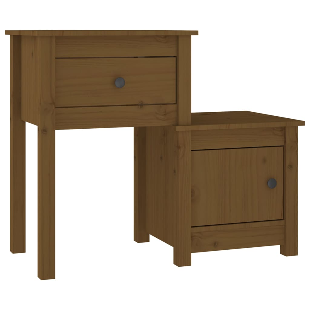 Noptiere, 2 buc., maro miere, 79,5x38x65,5 cm lemn masiv de pin GartenMobel Dekor