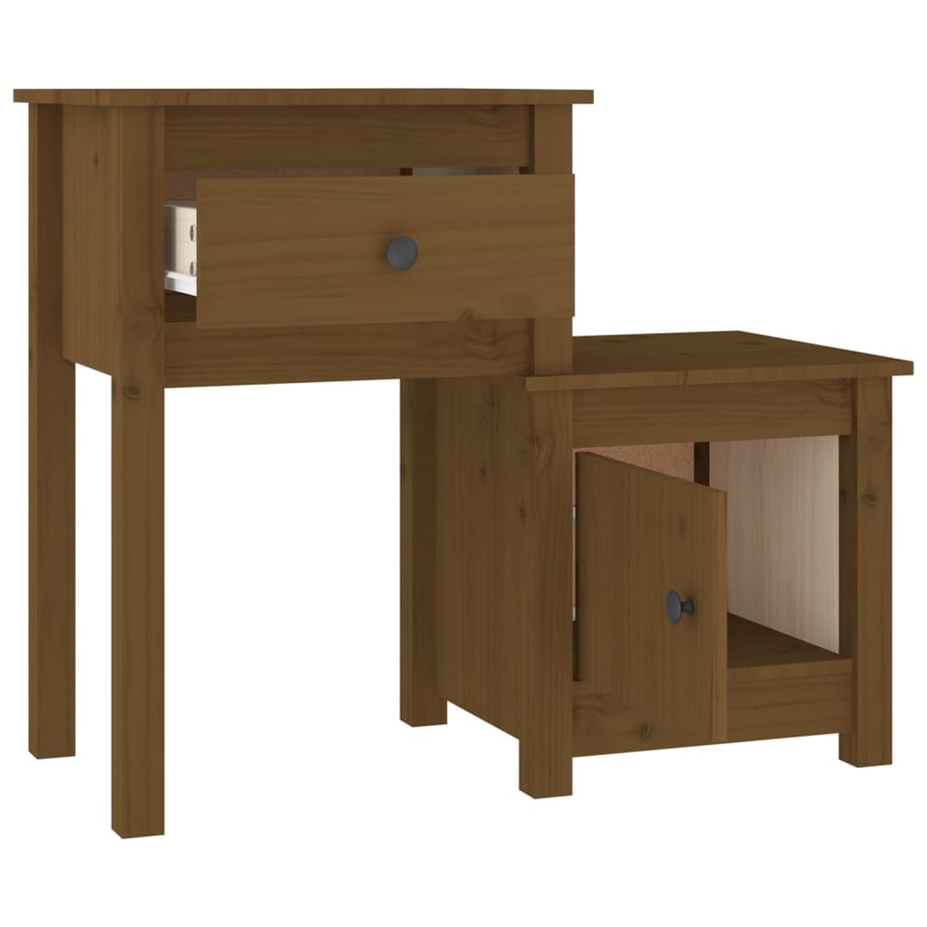 Noptiere, 2 buc., maro miere, 79,5x38x65,5 cm lemn masiv de pin GartenMobel Dekor