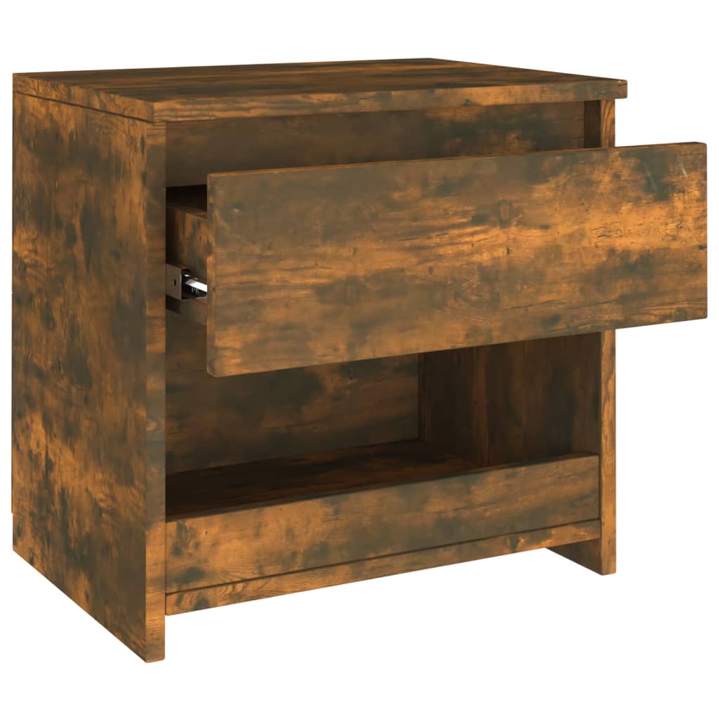 Noptiere, 2 buc., stejar afumat,40x30x39 cm, lemn prelucrat GartenMobel Dekor