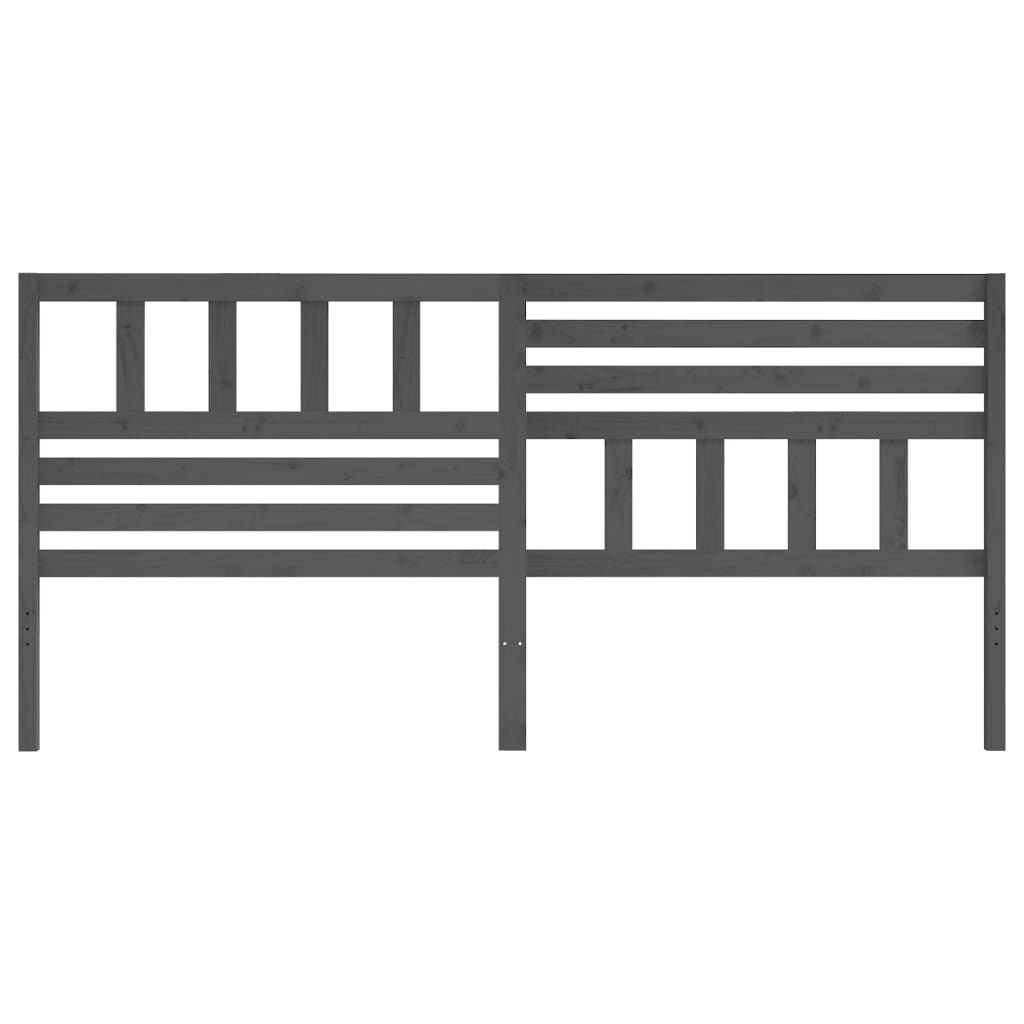 Tăblie de pat, gri, 206x4x100 cm, lemn masiv de pin GartenMobel Dekor