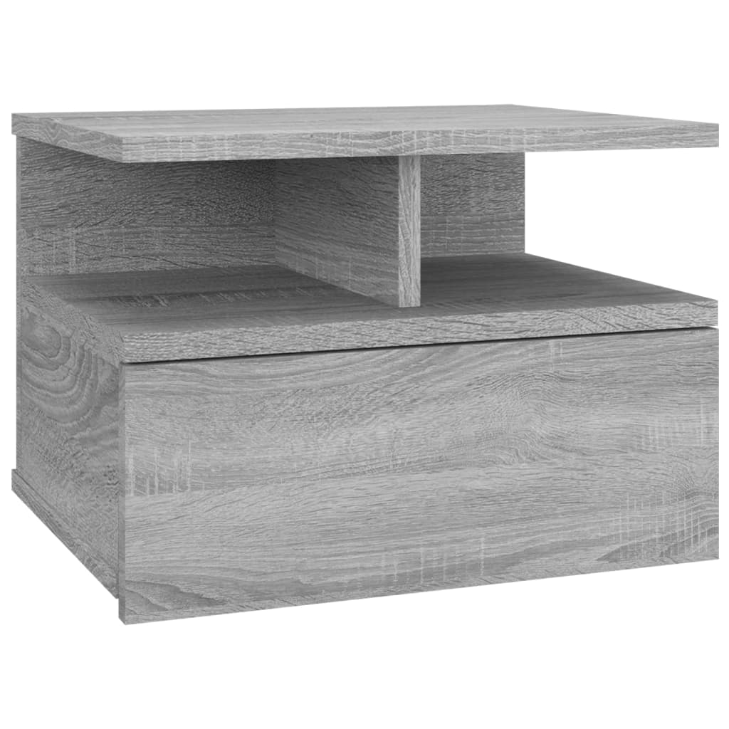 Noptiere plutitoare 2 buc. gri sonoma 40x31x27 cm lemn GartenMobel Dekor