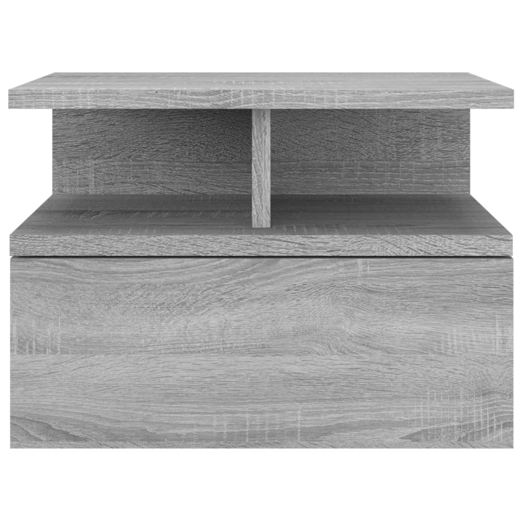 Noptiere plutitoare 2 buc. gri sonoma 40x31x27 cm lemn GartenMobel Dekor