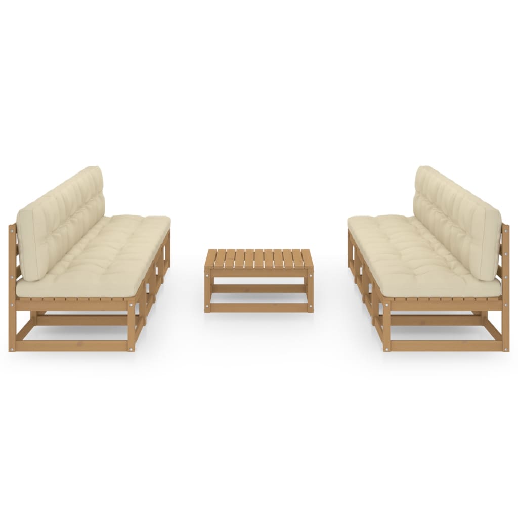 Set mobilier de grădină cu perne, 9 piese, lemn masiv de pin GartenMobel Dekor