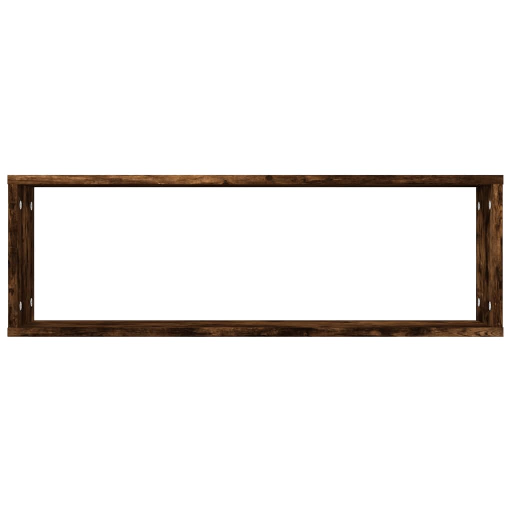 Rafturi de perete cub, 4 buc. stejar fumuriu 80x15x26,5 cm lemn GartenMobel Dekor