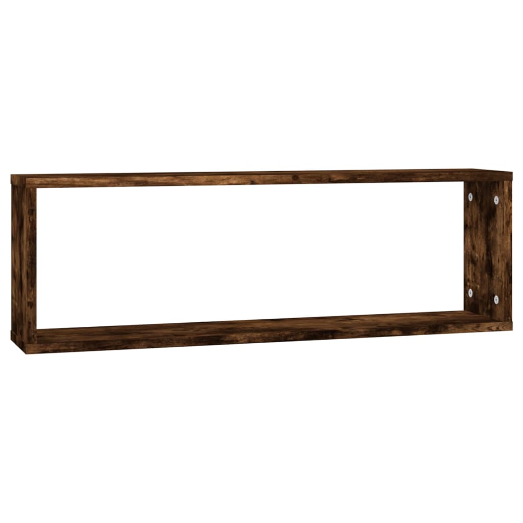 Rafturi de perete cub, 4 buc. stejar fumuriu 80x15x26,5 cm lemn GartenMobel Dekor