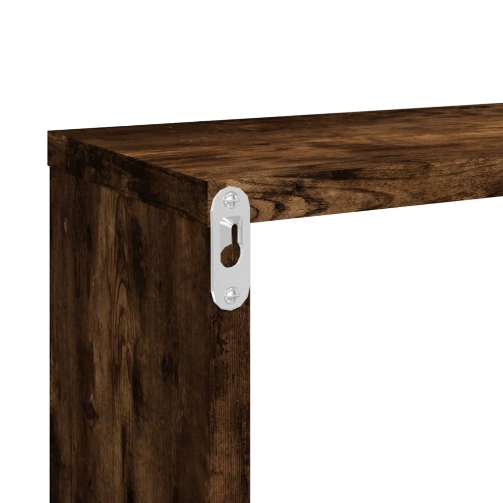 Rafturi de perete cub, 4 buc. stejar fumuriu 80x15x26,5 cm lemn GartenMobel Dekor