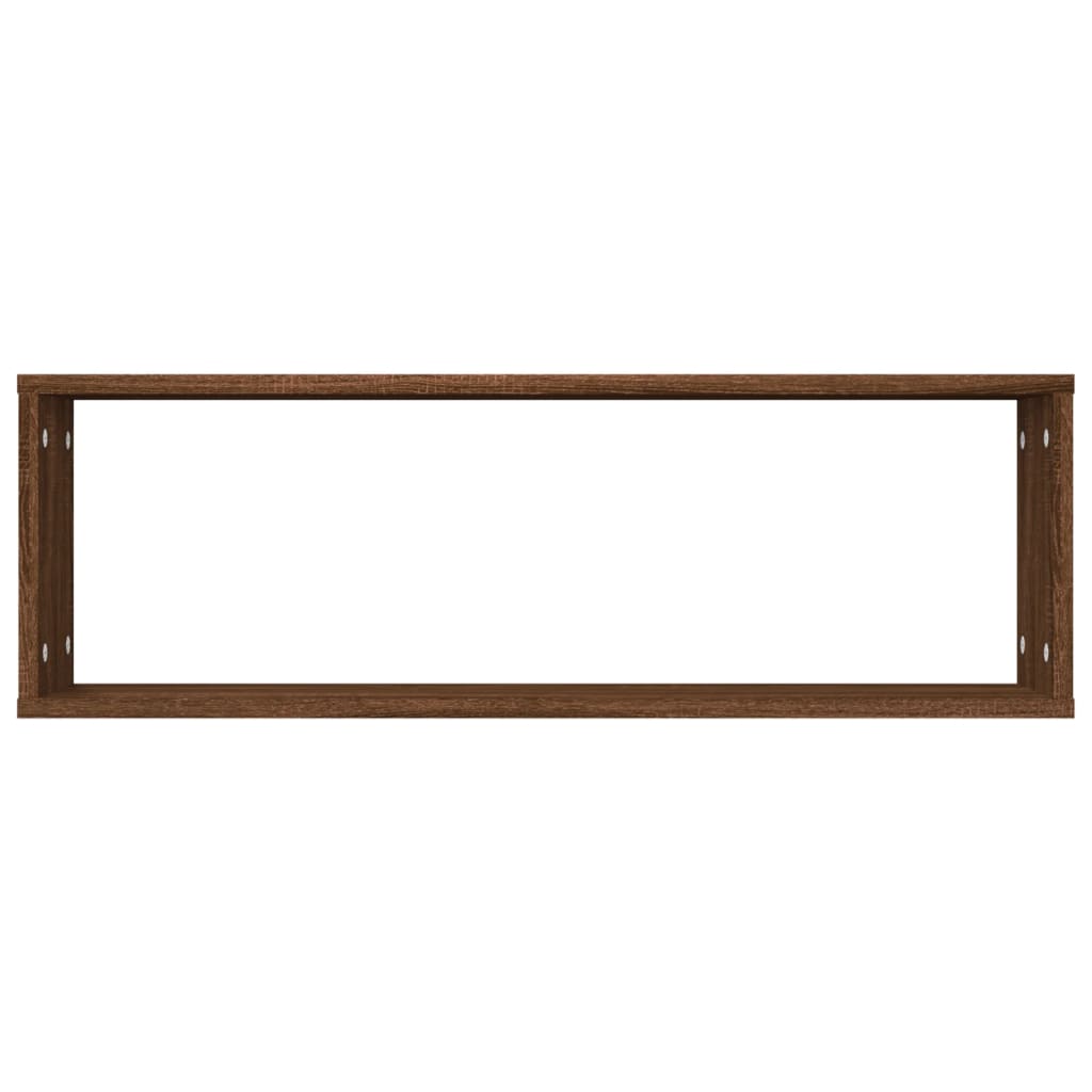 Rafturi de perete cub, 4 buc. stejar maro, 80x15x26,5 cm, lemn GartenMobel Dekor