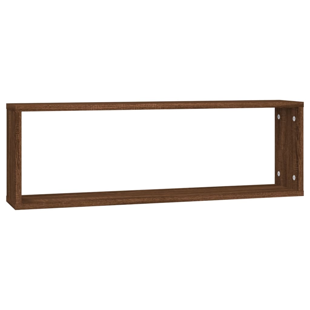 Rafturi de perete cub, 4 buc. stejar maro, 80x15x26,5 cm, lemn GartenMobel Dekor