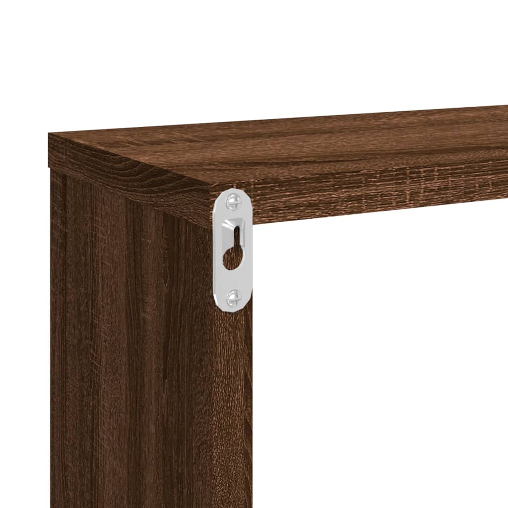 Rafturi de perete cub, 4 buc. stejar maro, 80x15x26,5 cm, lemn GartenMobel Dekor