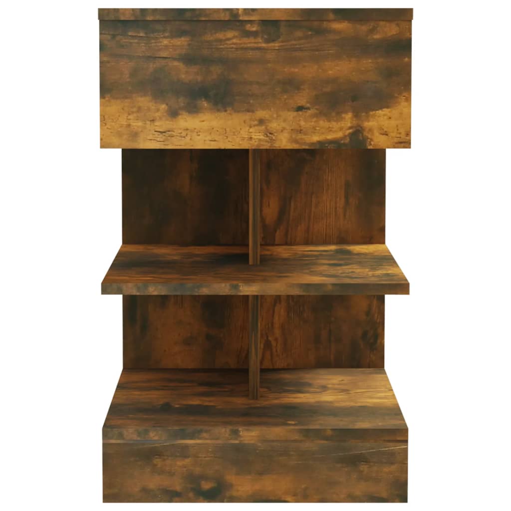 Noptiere, 2 buc., stejar fumuriu, 40x35x65 cm, lemn prelucrat GartenMobel Dekor