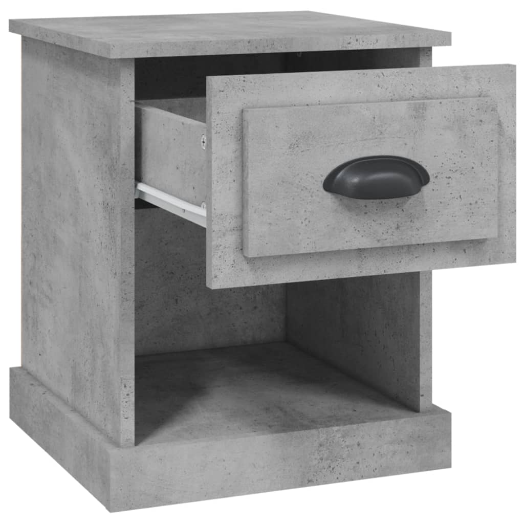 Noptiere, 2 buc, gri beton, 39x39x47,5 cm, lemn prelucrat GartenMobel Dekor