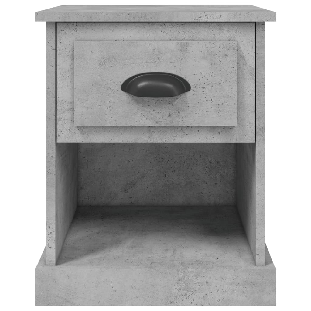Noptiere, 2 buc, gri beton, 39x39x47,5 cm, lemn prelucrat GartenMobel Dekor