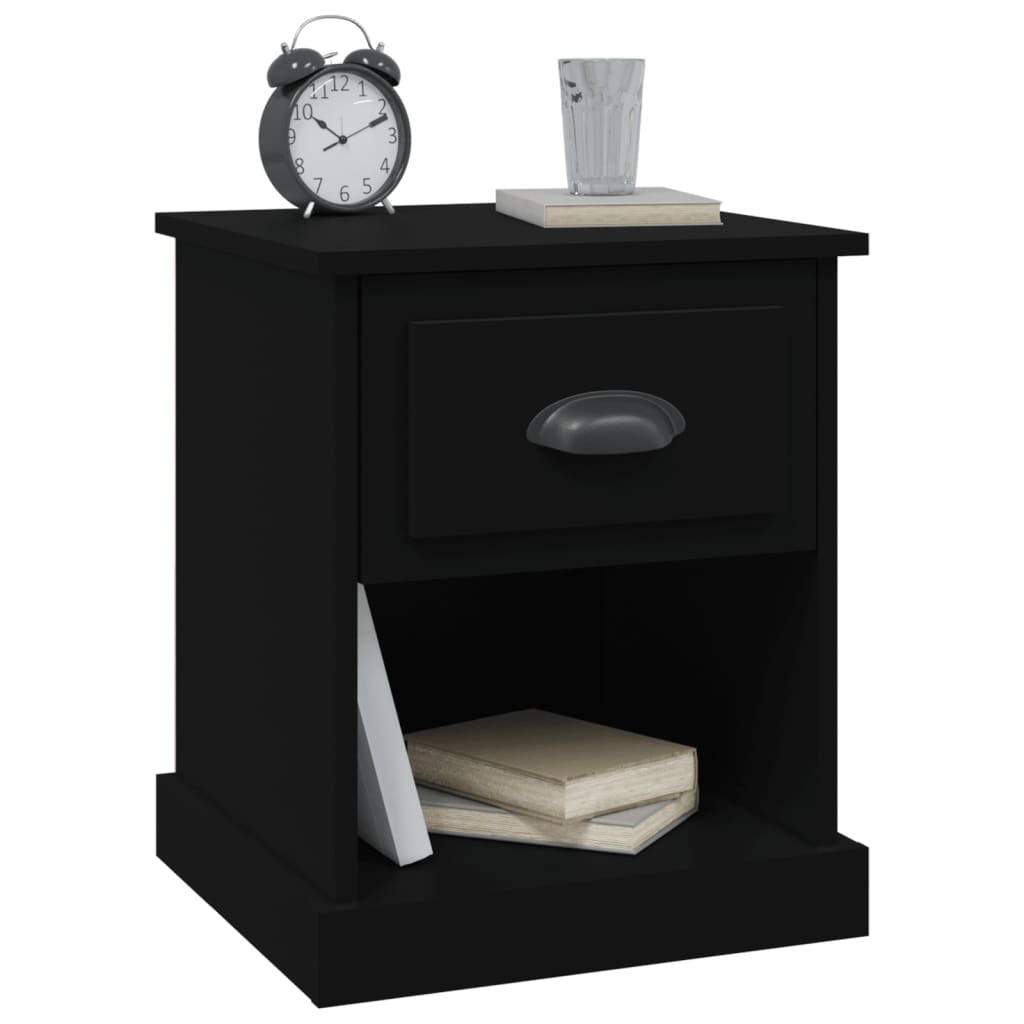 Noptiere, 2 buc, negru, 39x39x47,5 cm, lemn prelucrat GartenMobel Dekor