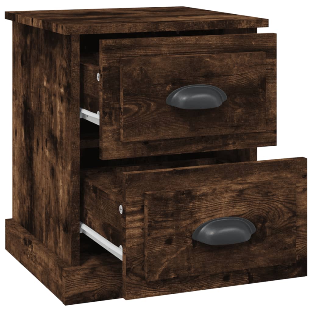 Noptiere, 2 buc., stejar afumat, 39x39x47,5 cm, lemn prelucrat GartenMobel Dekor