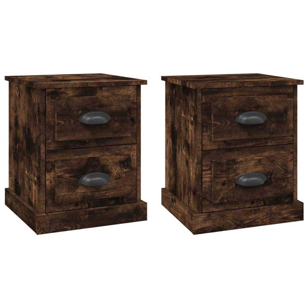 Noptiere, 2 buc., stejar afumat, 39x39x47,5 cm, lemn prelucrat GartenMobel Dekor