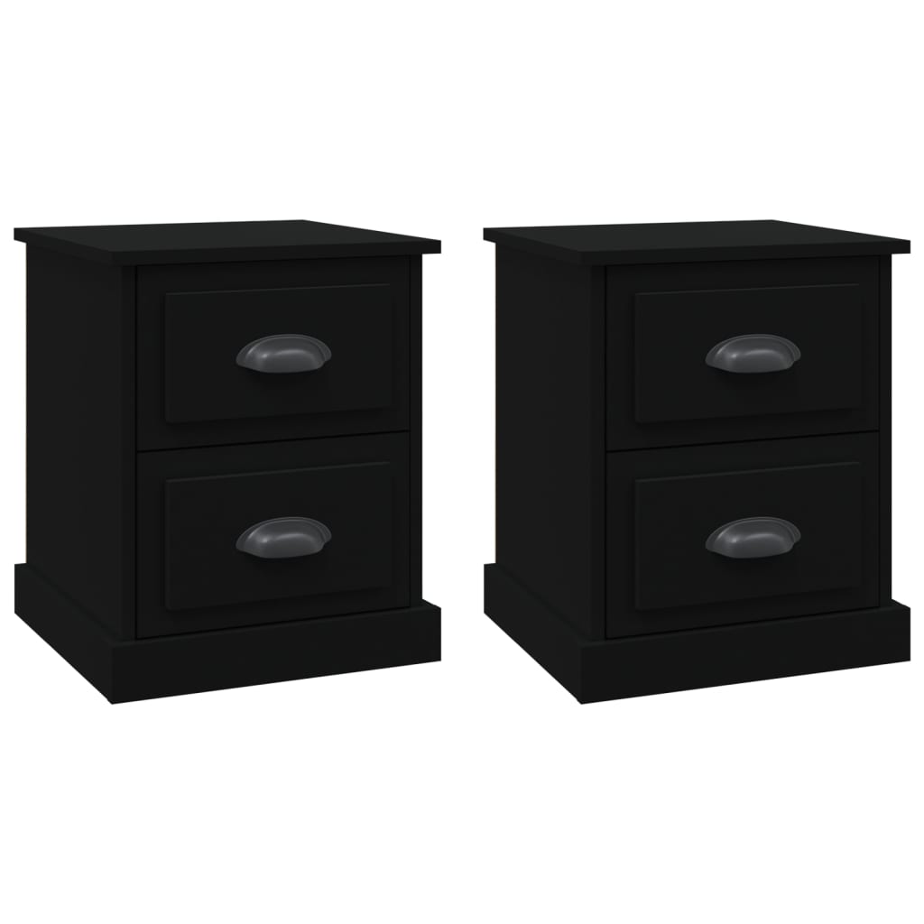 Noptiere, 2 buc, negru, 39x39x47,5 cm, lemn prelucrat GartenMobel Dekor