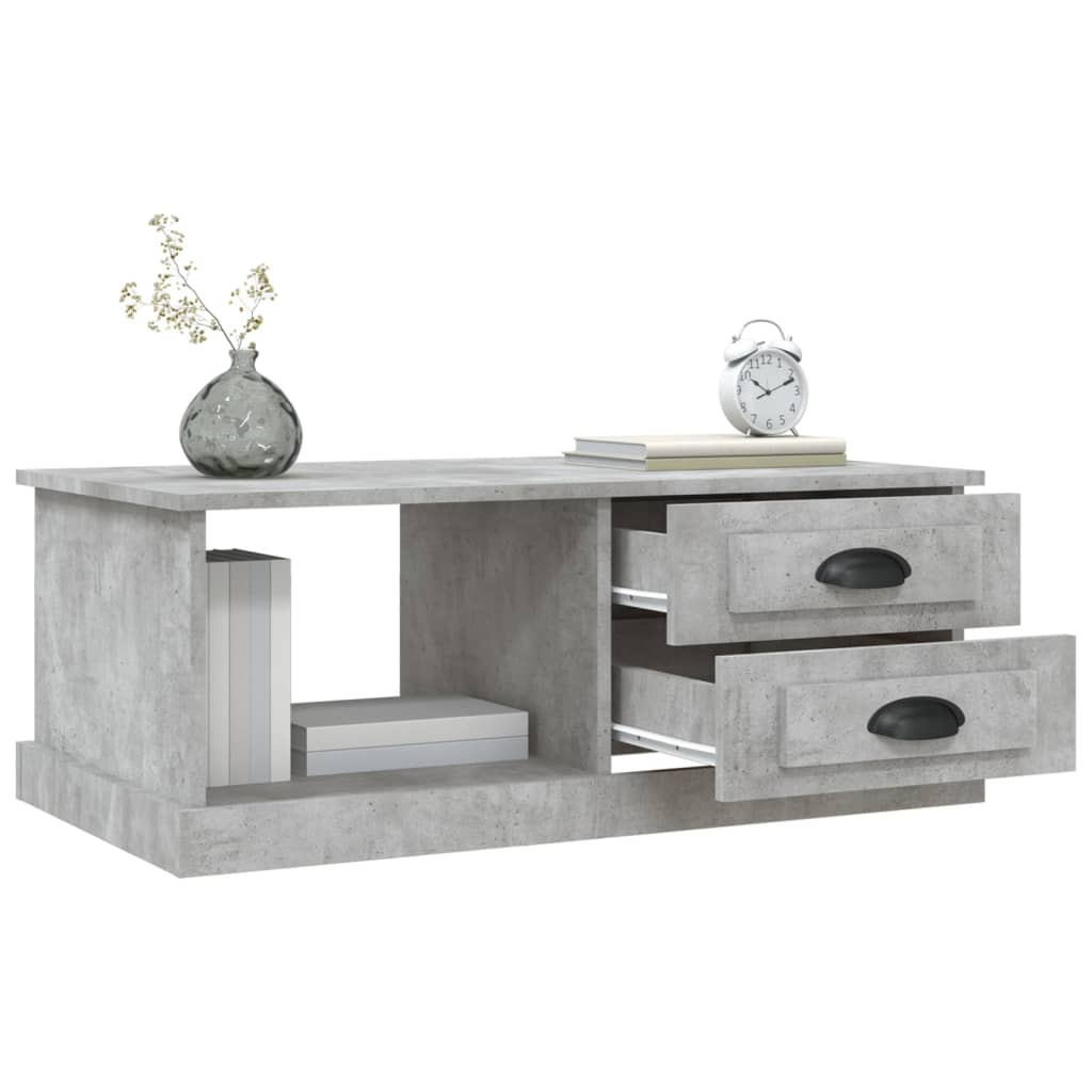 Măsuță de cafea, gri beton, 90x50x35 cm, lemn compozit GartenMobel Dekor