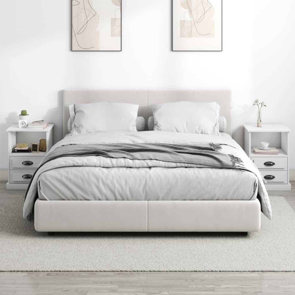 Noptiere, 2 buc., alb, 43x36x60 cm GartenMobel Dekor