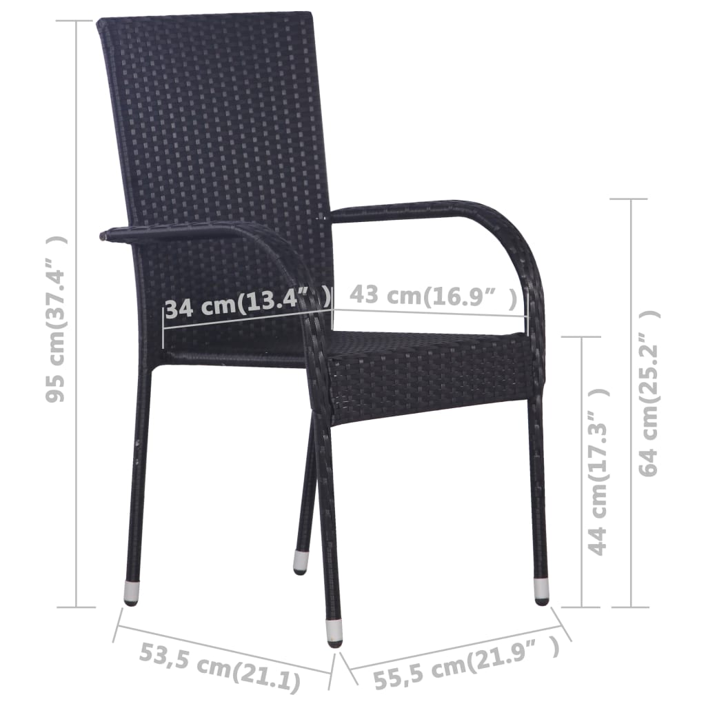 Set mobilier de grădină, 3 piese, negru GartenMobel Dekor