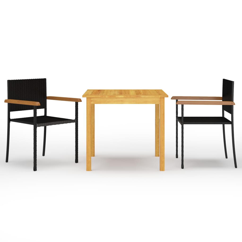 Set mobilier de grădină, 3 piese, negru GartenMobel Dekor