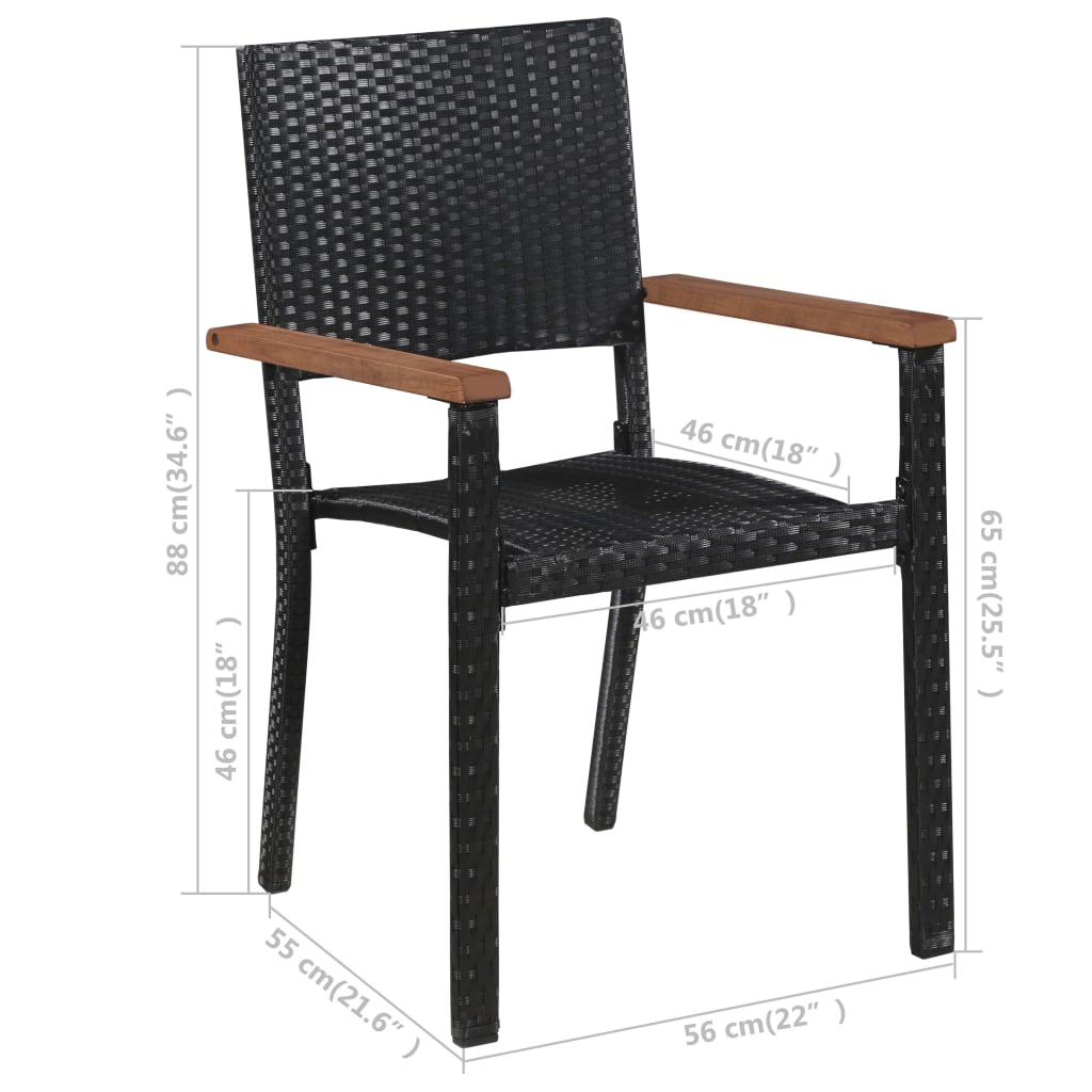 Set mobilier de grădină, 3 piese, negru GartenMobel Dekor