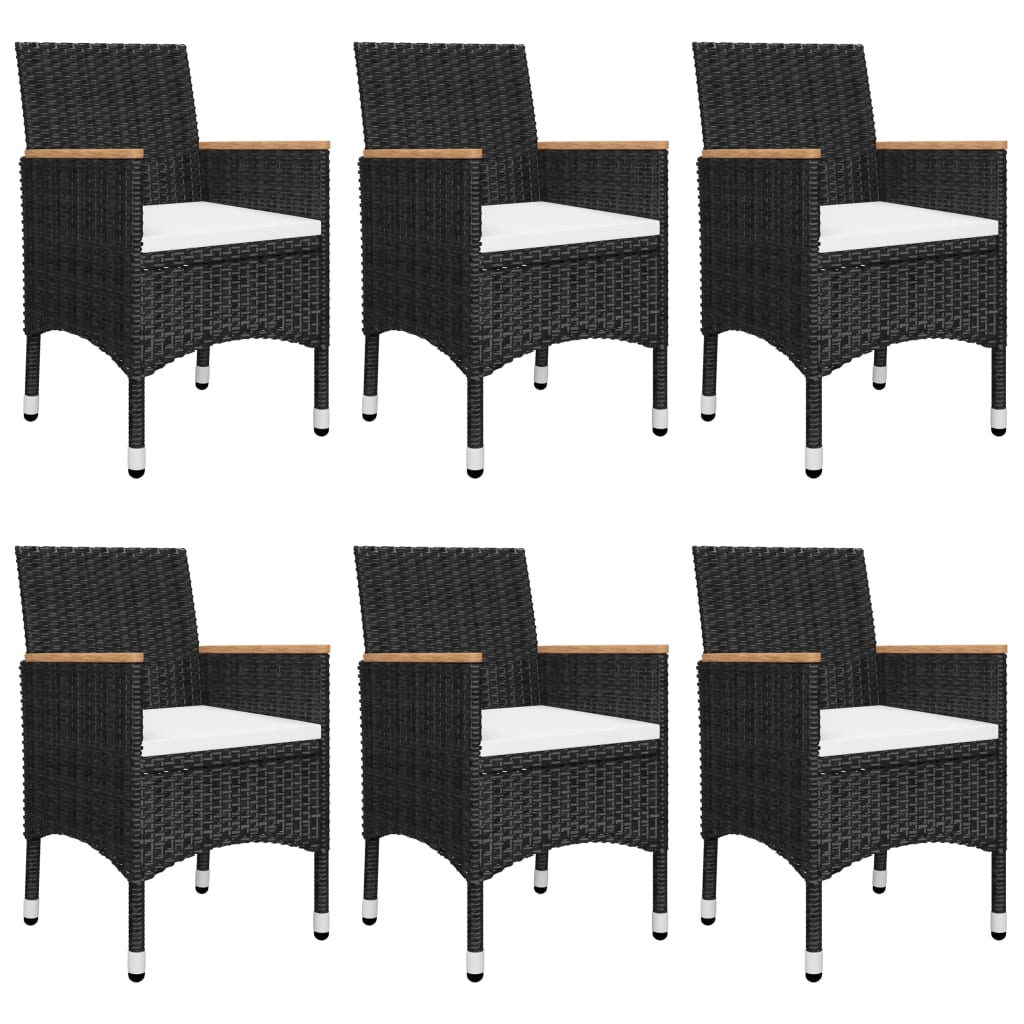 Set mobilier de grădină, 7 piese, negru GartenMobel Dekor