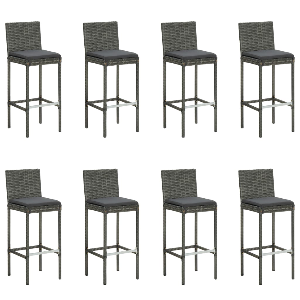 Set mobilier bar de grădină cu perne, 9 piese, gri GartenMobel Dekor