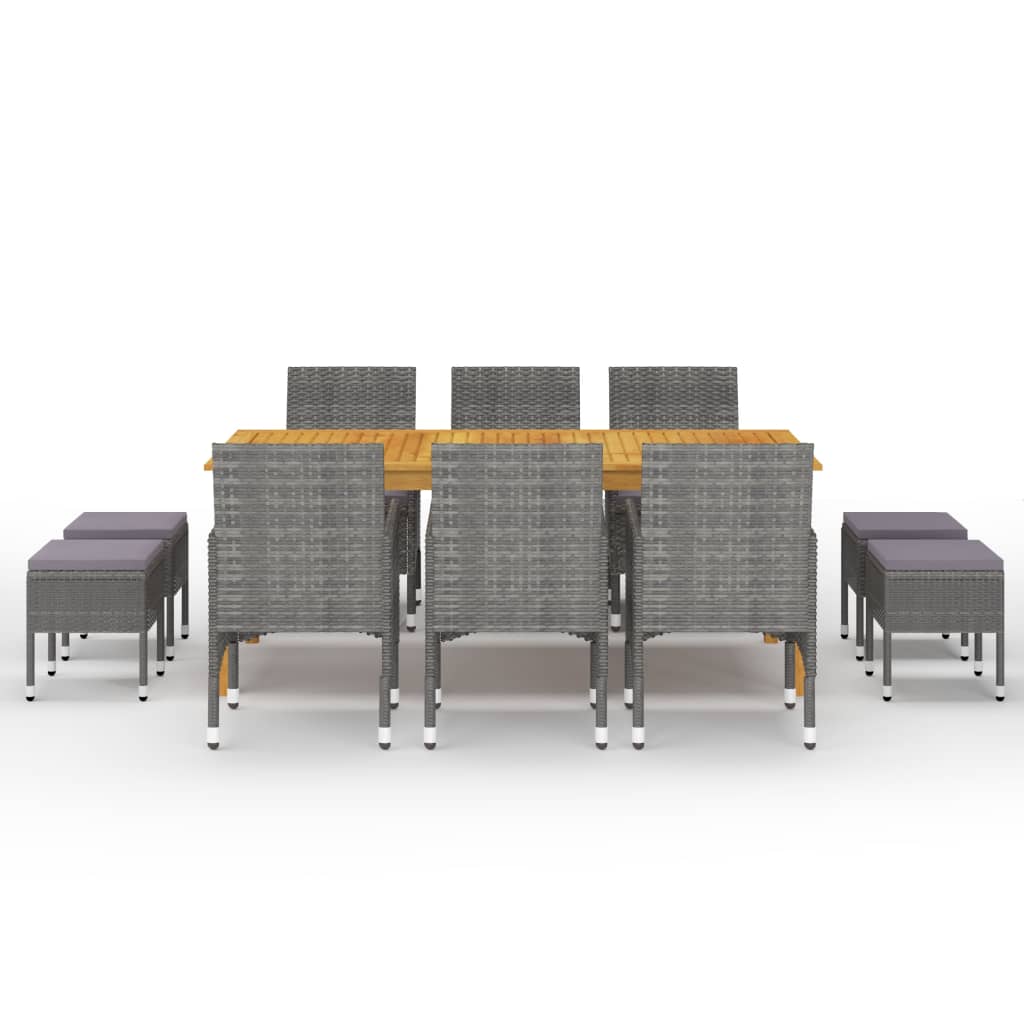 Set mobilier de grădină, 11 piese, gri GartenMobel Dekor