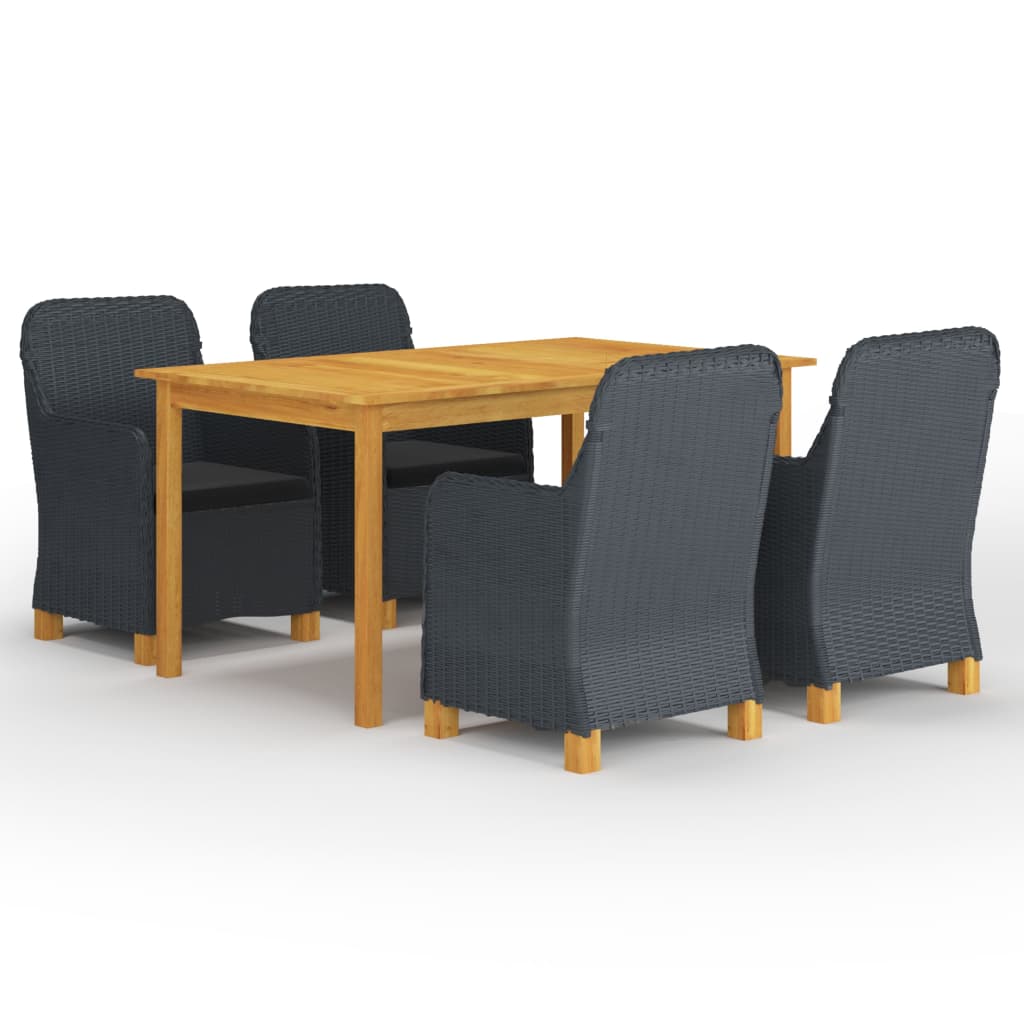 Set mobilier de grădină, 5 piese, gri închis GartenMobel Dekor