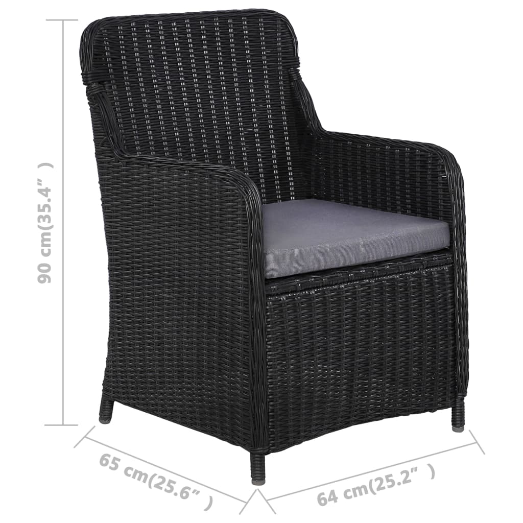 Set mobilier de grădină, 5 piese, negru GartenMobel Dekor