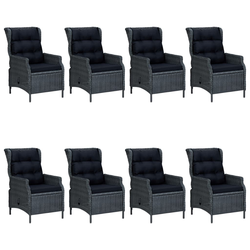 Set mobilier de grădină, 9 piese, gri închis GartenMobel Dekor