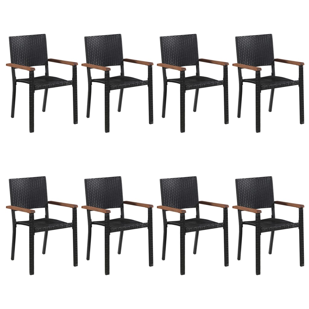 Set mobilier de grădină, 9 piese, negru GartenMobel Dekor