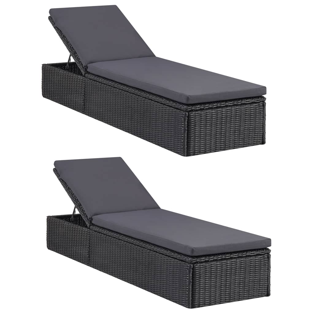 Set mobilier pentru grădină, 9 piese, negru GartenMobel Dekor