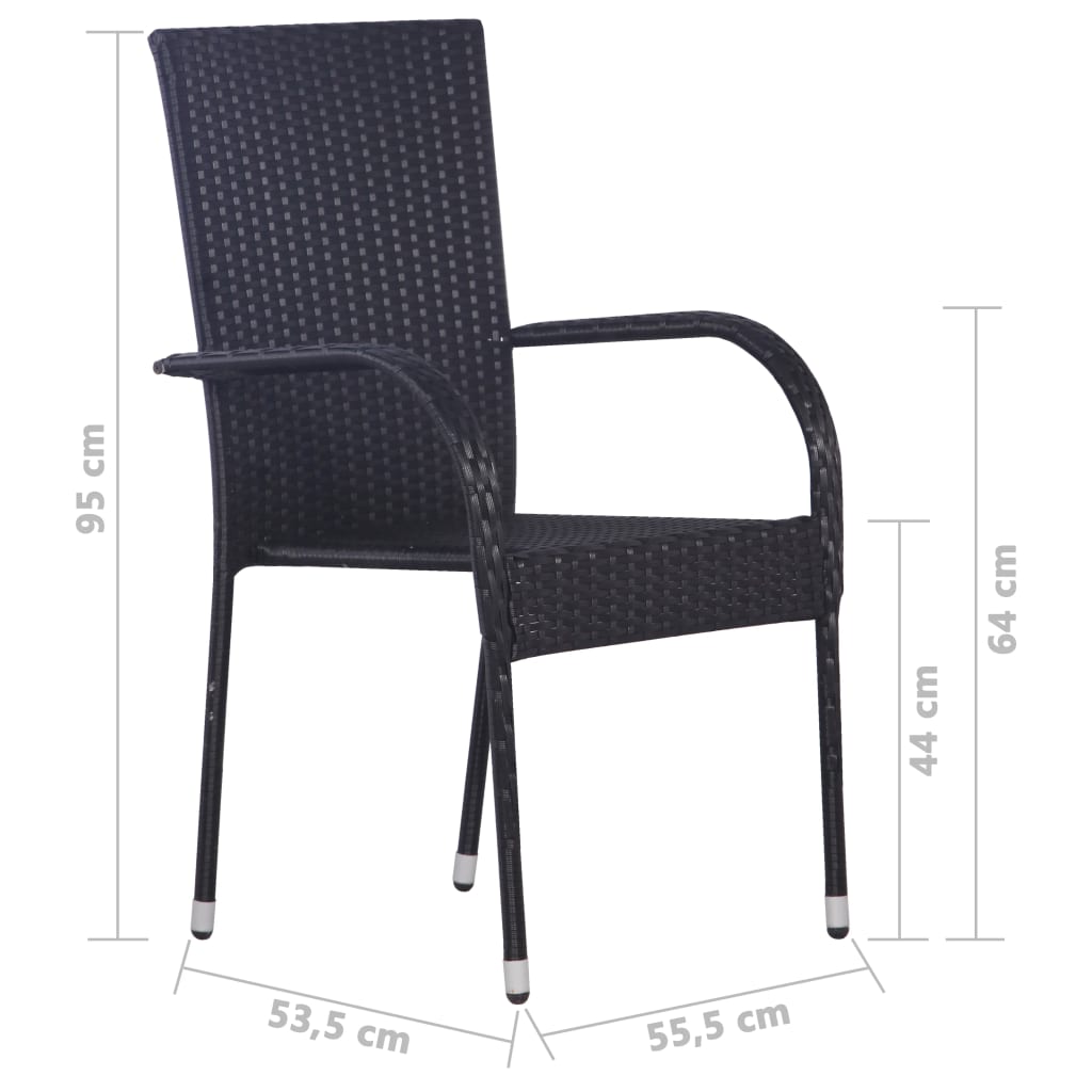 Set mobilier de grădină, 7 piese, negru, poliratan GartenMobel Dekor