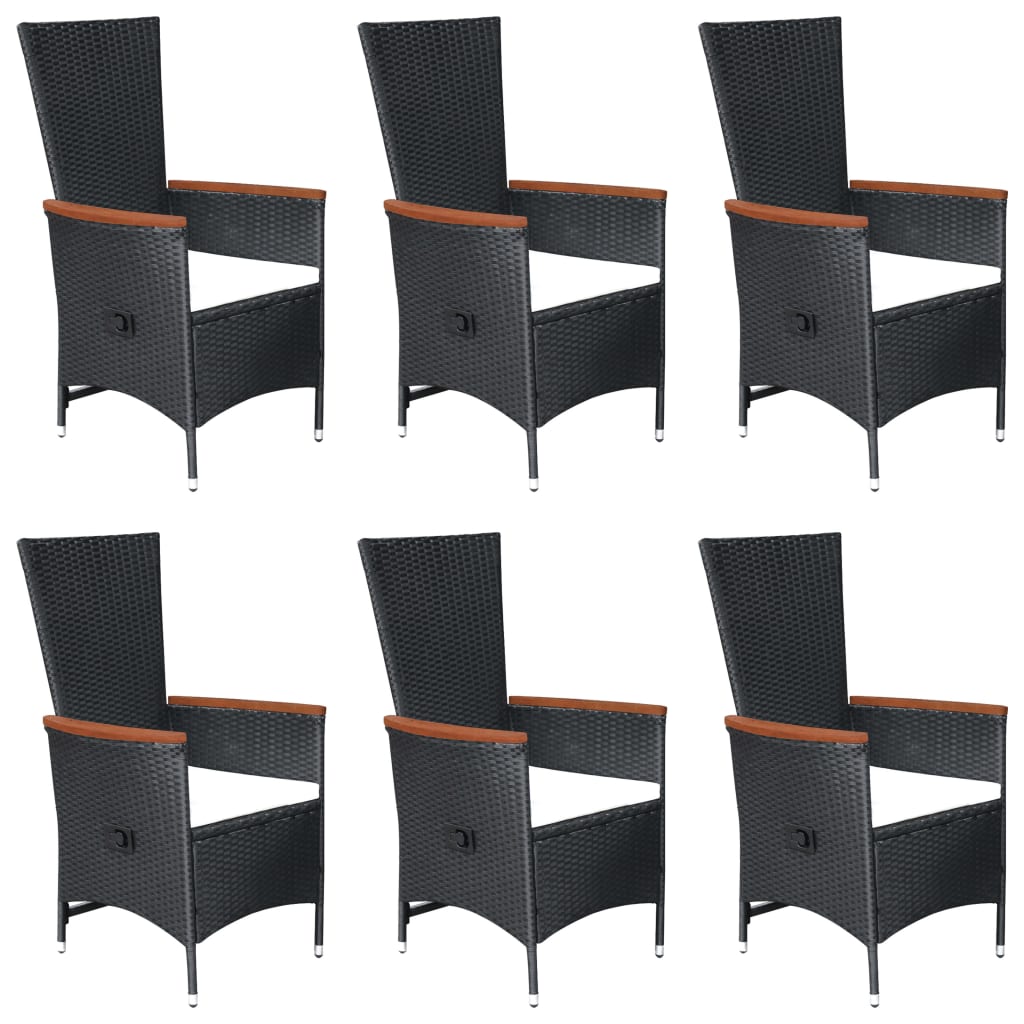 Set mobilier de grădină, 7 piese, negru, poliratan GartenMobel Dekor