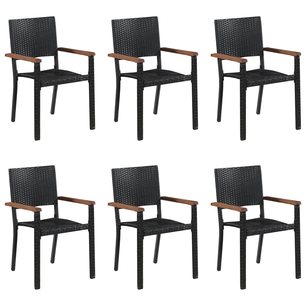 Set mobilier de grădină, 7 piese, negru, poliratan GartenMobel Dekor