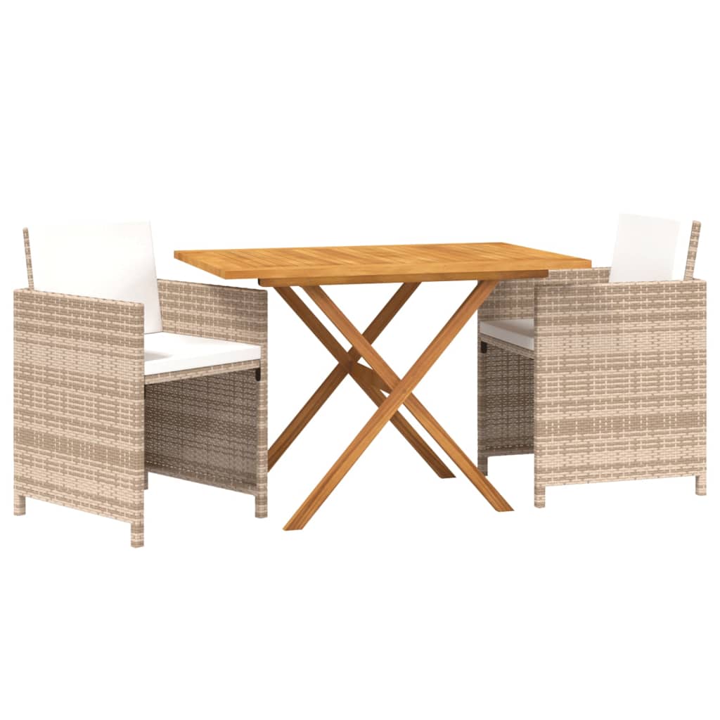 Set mobilier de grădină cu perne, 3 piese, bej GartenMobel Dekor