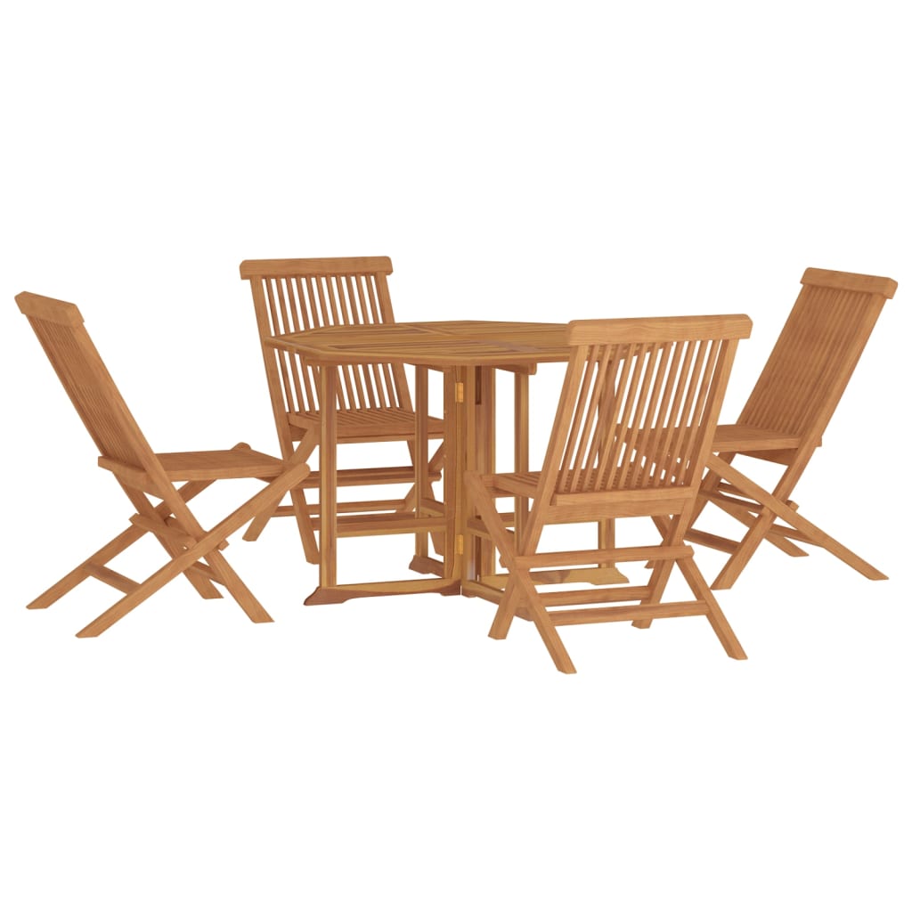 Set mobilier de exterior pliabil, 5 piese, lemn masiv de tec GartenMobel Dekor