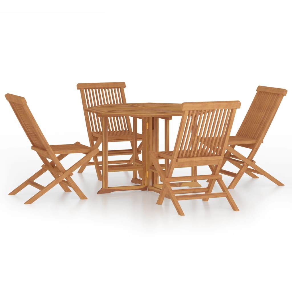 Set mobilier de exterior pliabil, 5 piese, lemn masiv de tec GartenMobel Dekor