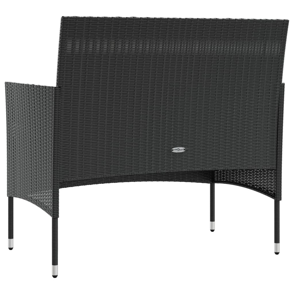 Set mobilier de grădină cu perne, 16 piese, negru, poliratan GartenMobel Dekor
