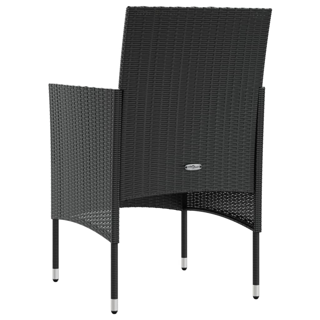 Set mobilier de grădină cu perne, 8 piese, negru, poliratan GartenMobel Dekor