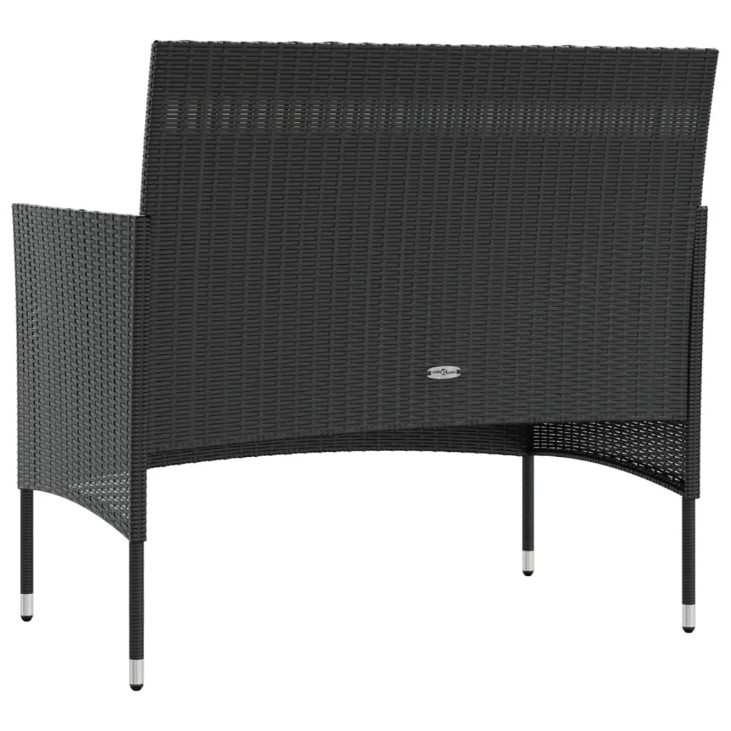 Set mobilier de grădină cu perne, 8 piese, negru, poliratan GartenMobel Dekor