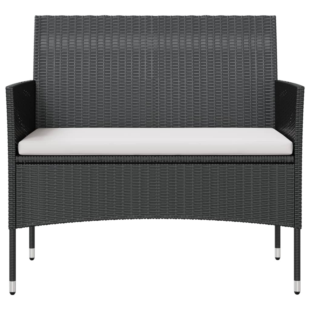 Set mobilier de grădină cu perne, 8 piese, negru, poliratan GartenMobel Dekor