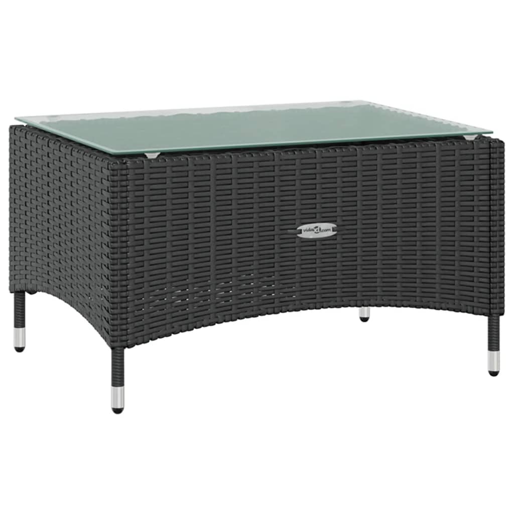 Set mobilier de grădină cu perne, 8 piese, negru, poliratan GartenMobel Dekor